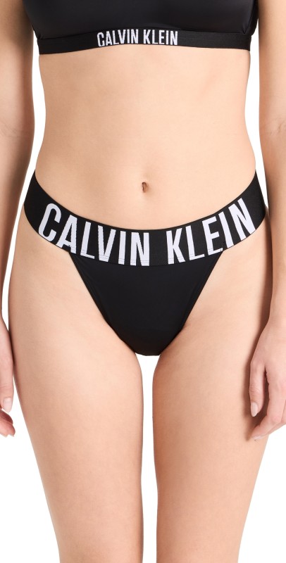 Calvin Klein Underwear High Leg Thong Black