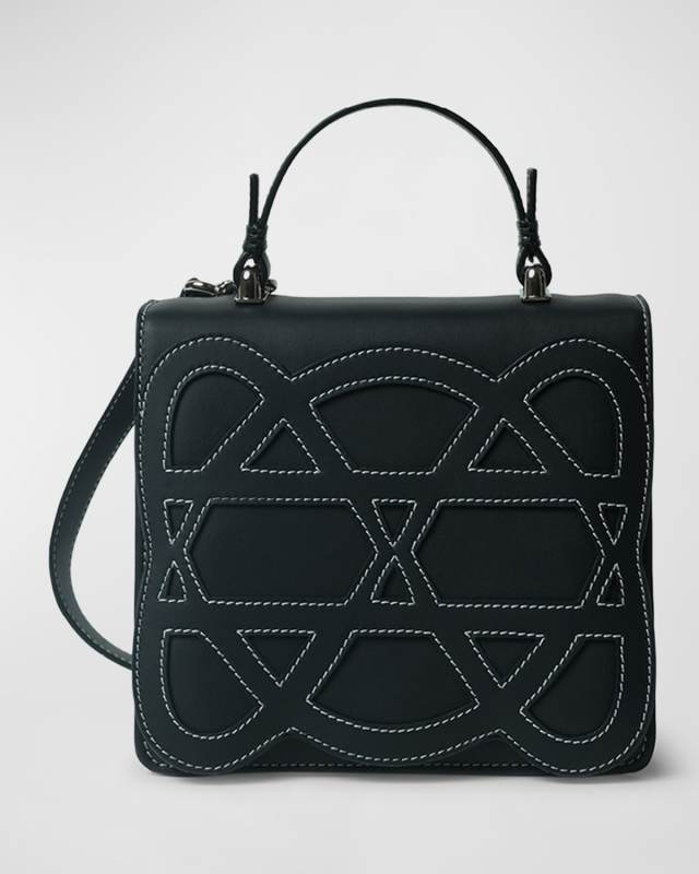 Pandora Stitched Leather Top-Handle Bag