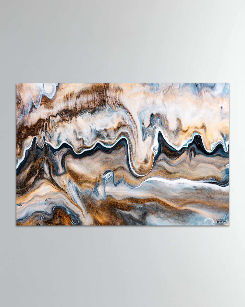Copper and Blues Abstract Giclee on Canvas