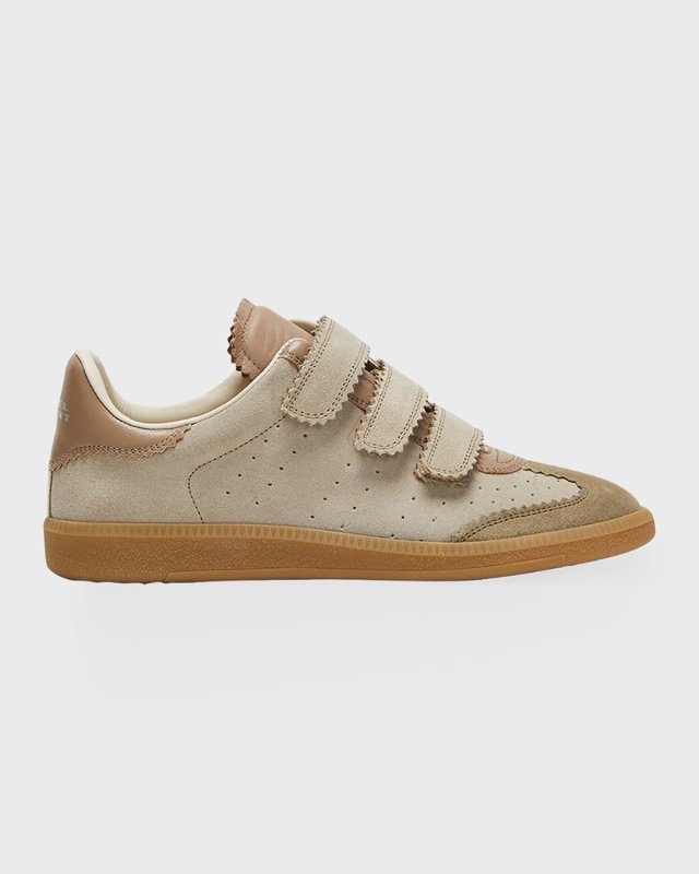 Beth Mixed Leather Triple-Grip Sneakers