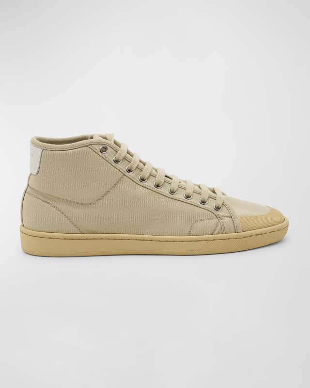 Nylon Mid-Top Court Sneakers