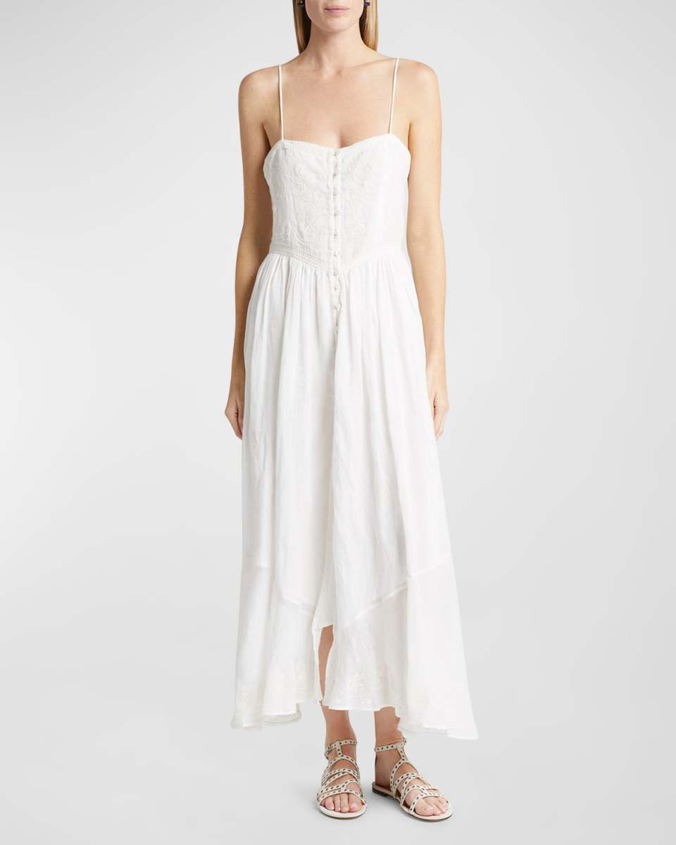 Erika Embroidered Sleeveless Maxi Dress
