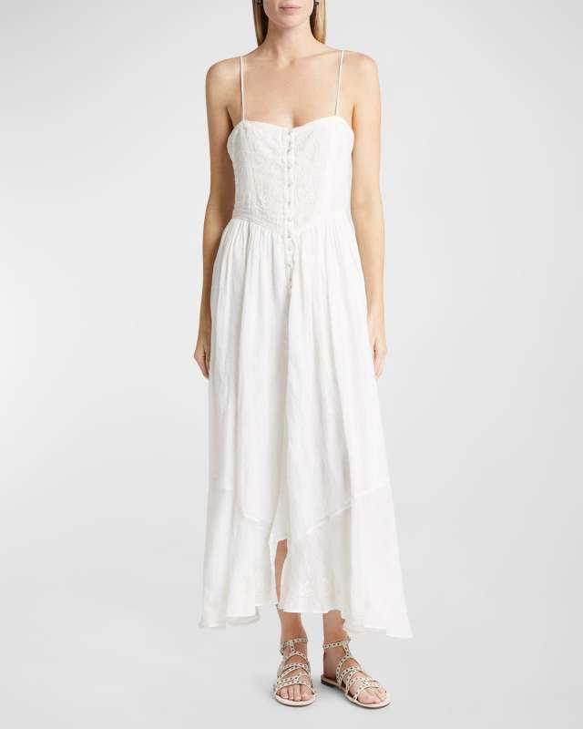 Erika Embroidered Sleeveless Maxi Dress