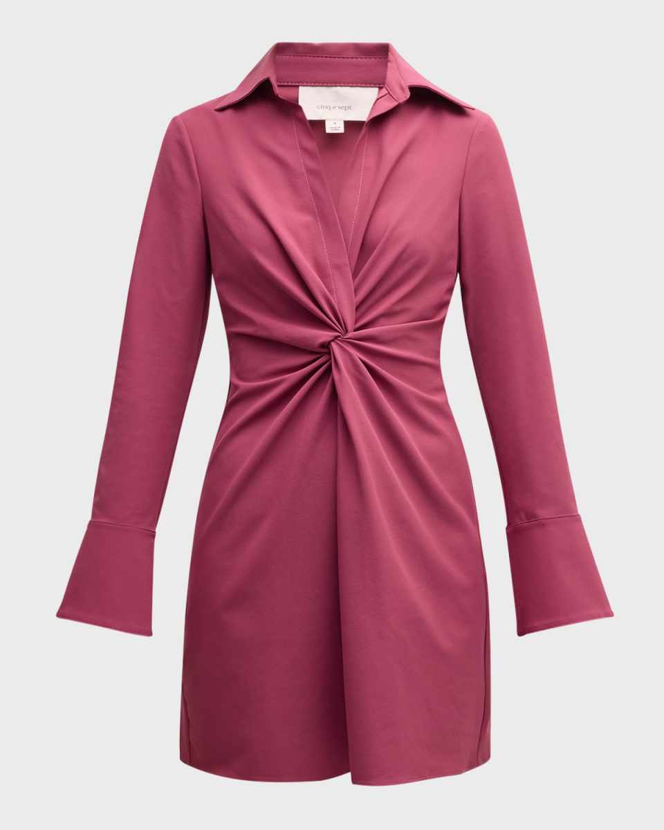 Mckenna Twist-Front Collared Dress