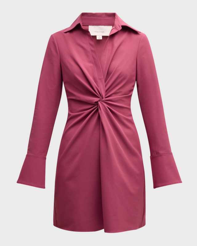 Mckenna Twist-Front Collared Dress