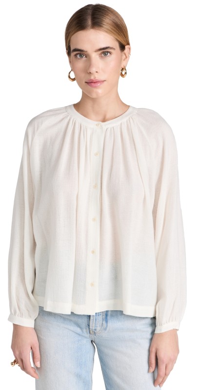 Jenni Kayne Long Sleeve Willow Blouse Ivory