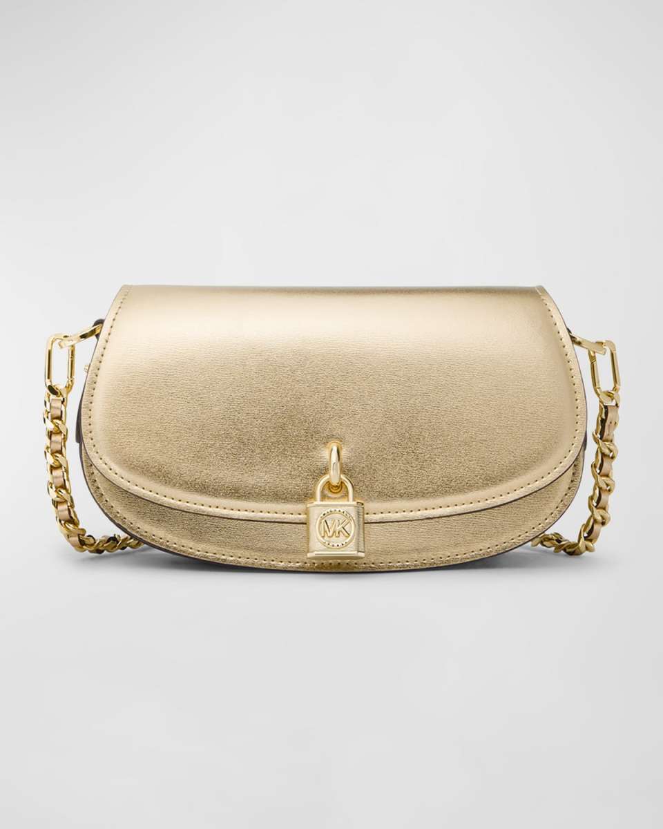 Small East-West Metallic Chain Shoulder Bag