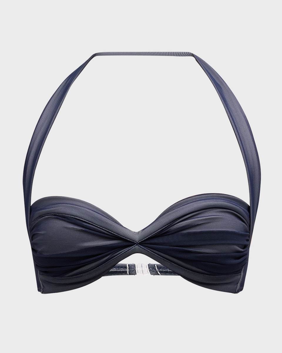 Bill Ruched Mesh Bikini Top