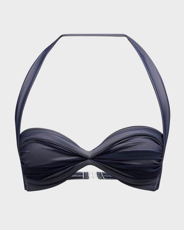 Bill Ruched Mesh Bikini Top
