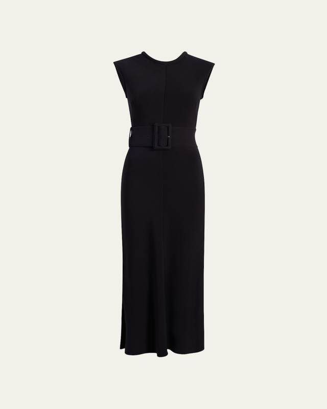 Belted Bias Midi Dress