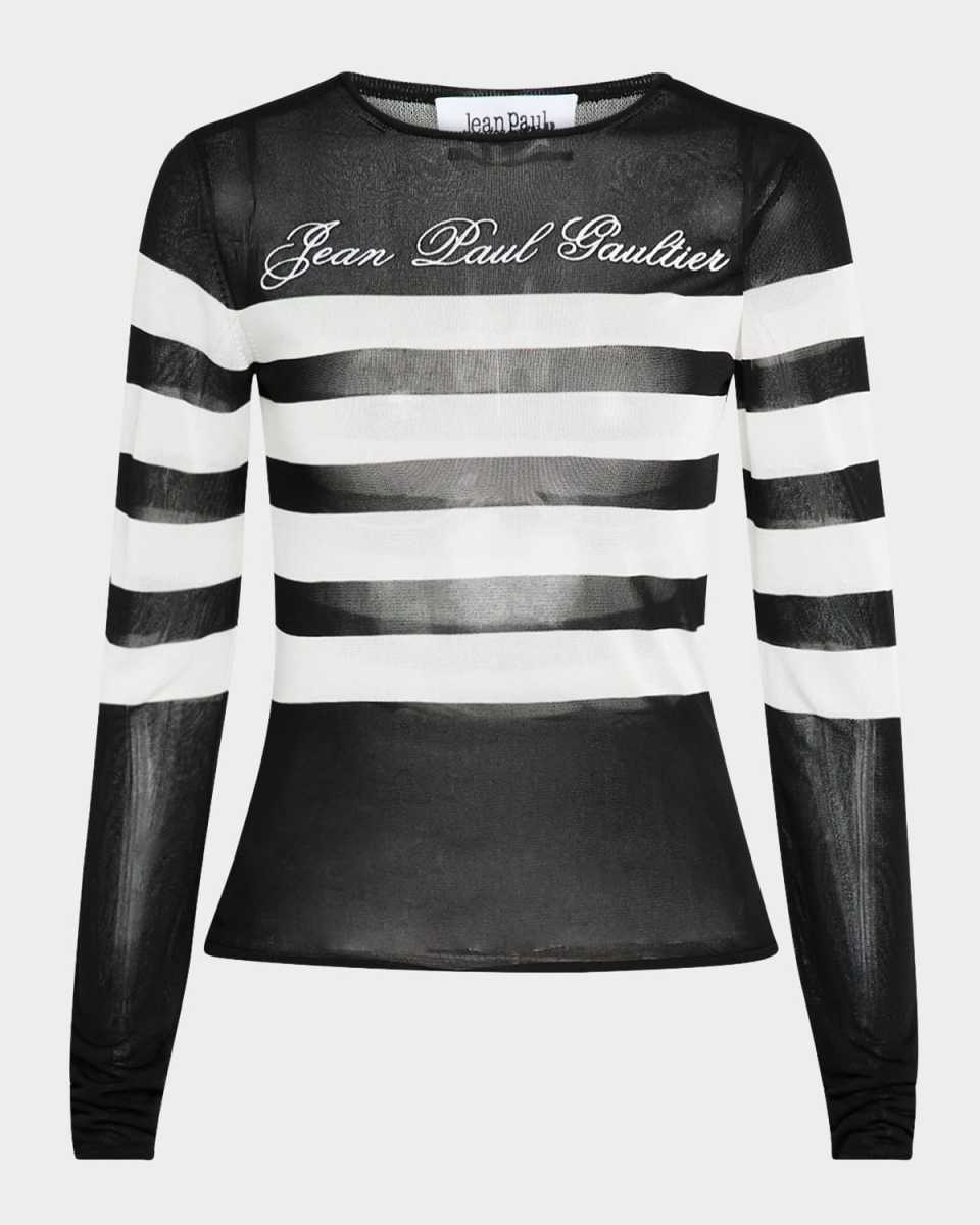 Transparent Mariniere Intarcia Signature Long-Sleeve Top