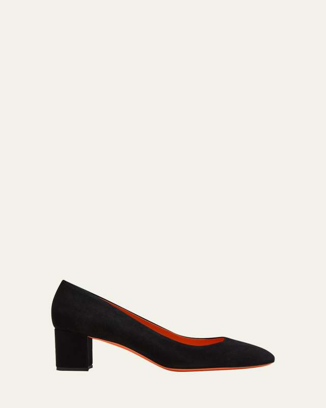 Flight Suede Block-Heel Pumps