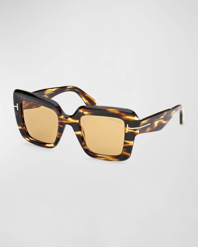 Esme Patterned Acetate Square Sunglasses
