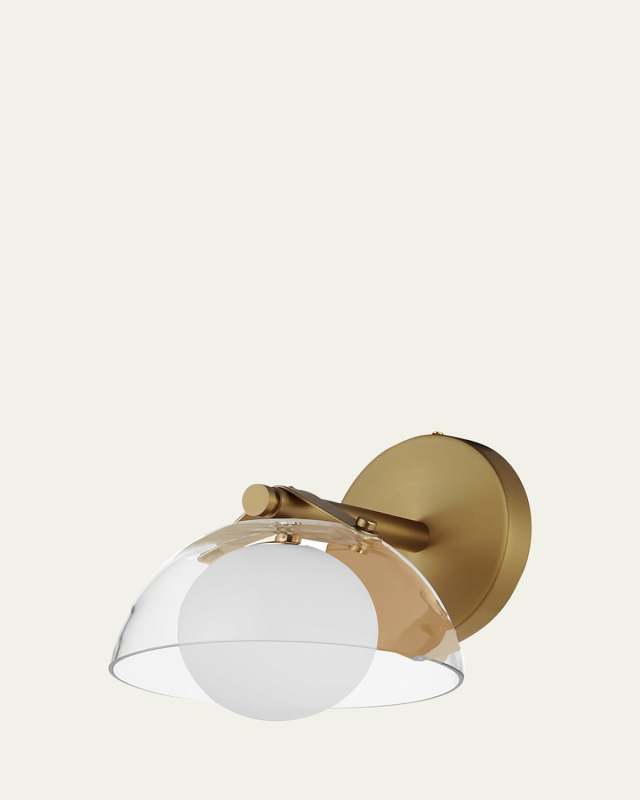 Mat Sanders design from Studio M Domain 1-Light Wall Sconce - Clear/Black Nickel