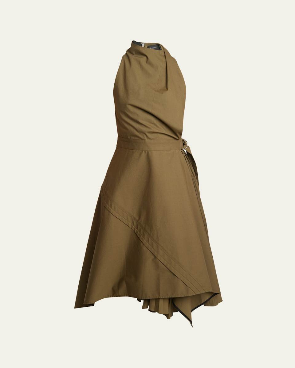 Yoko Compact Poplin Asymmetric Dress