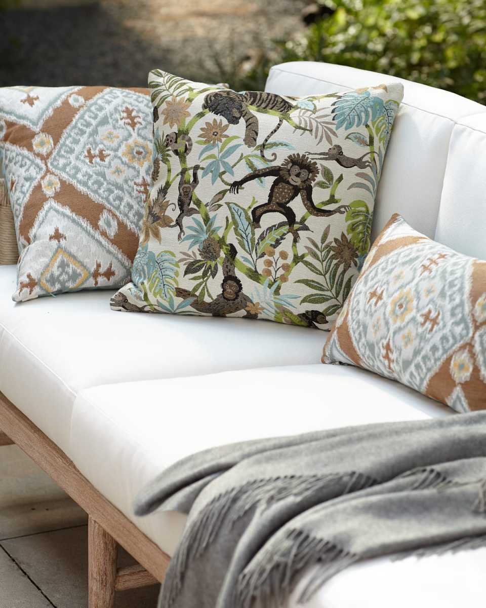 Ikat Diamond Caramel Indoor/Outdoor Lumbar Pillow