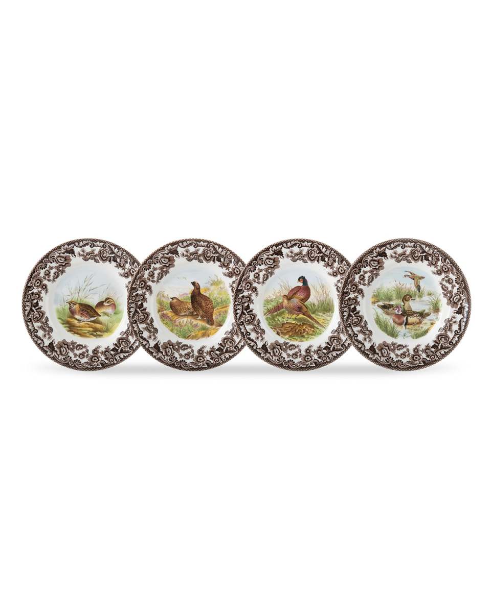 Woodland Birds Canape Plates, Set of 4