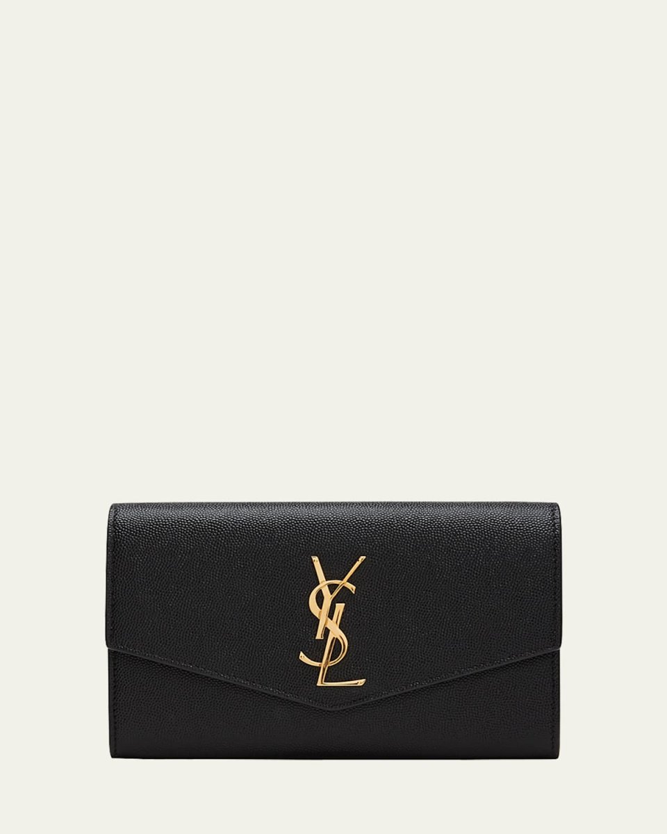 Uptown YSL Wallet on Chain in Grained Leather