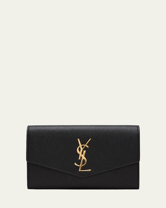 Uptown YSL Wallet on Chain in Grained Leather