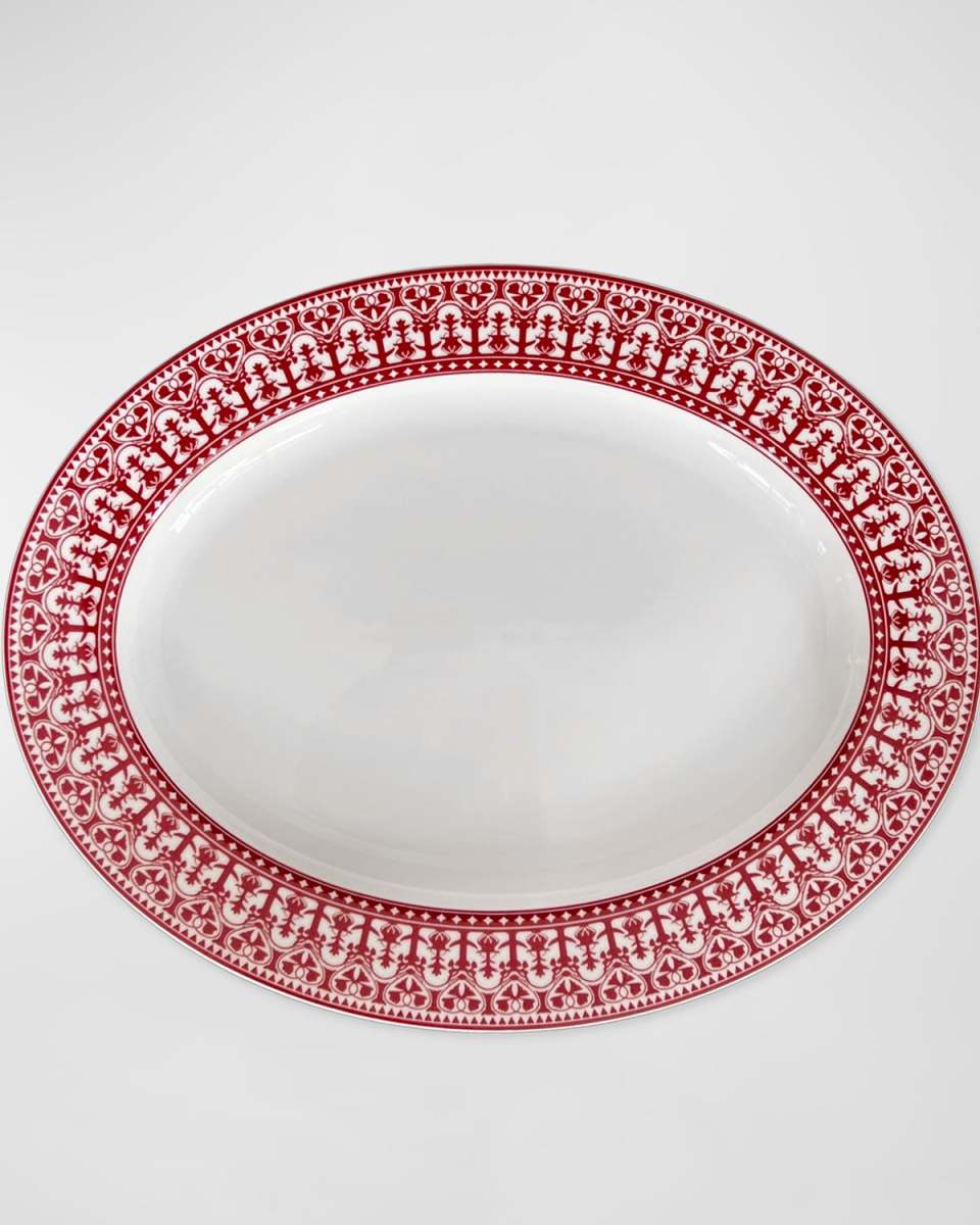 Casablanca Crimson Large Rimmed Oval Platter