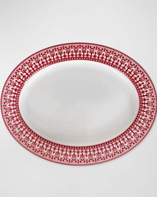 Casablanca Crimson Large Rimmed Oval Platter