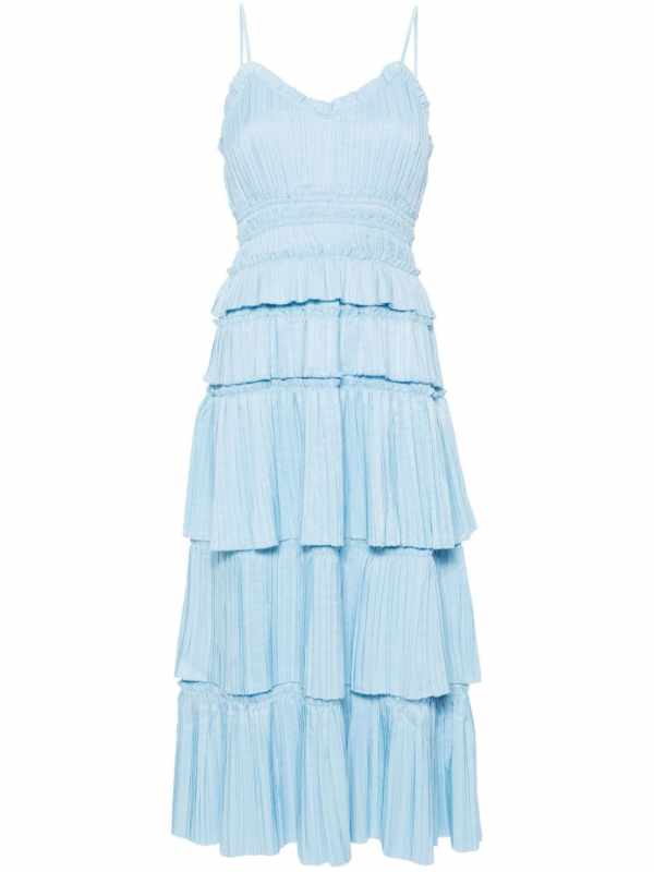plissé maxi dress