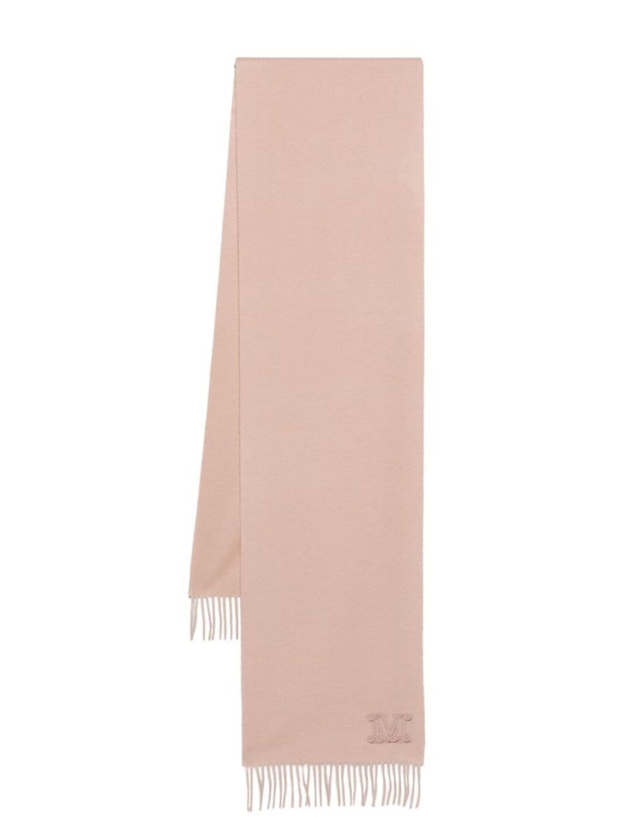 embroidered-logo cashmere scarf
