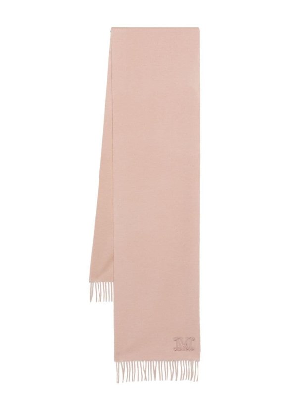 embroidered-logo cashmere scarf