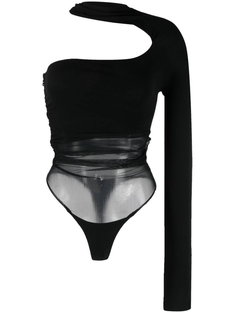 cut-out one-shoulder bodysuit