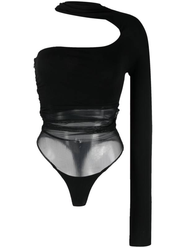 cut-out one-shoulder bodysuit
