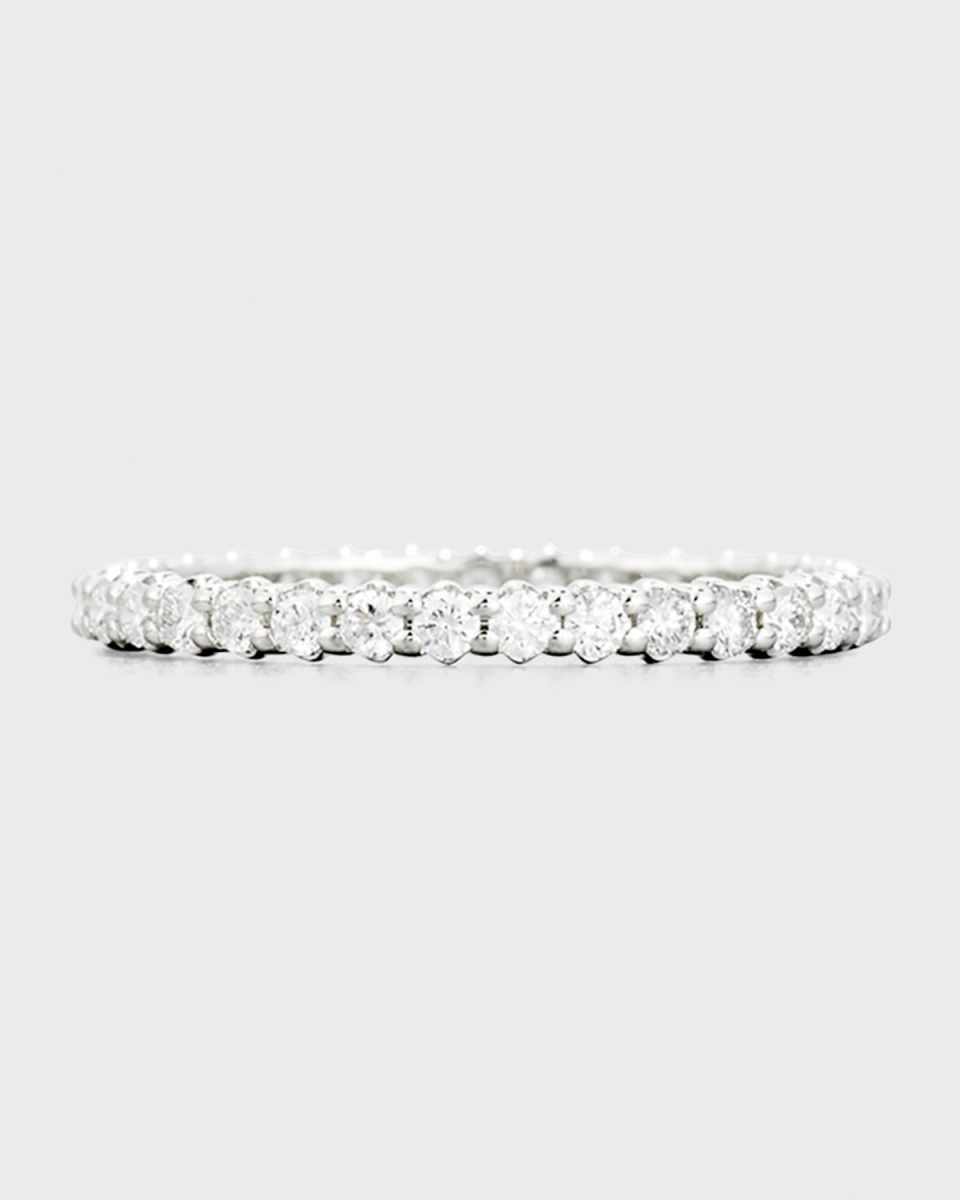 Diamond Eternity Band Ring in 18K White Gold Size 7, 0.66tcw