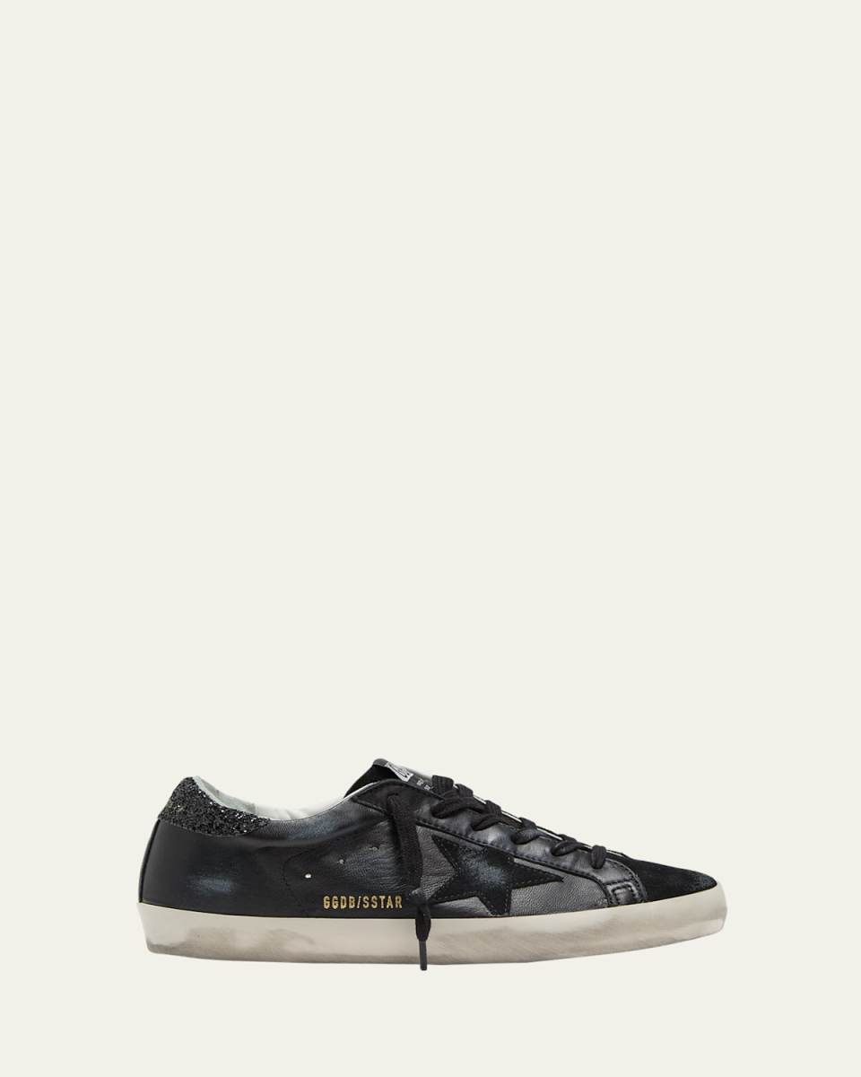 Superstar Leather Glitter Low-Top Sneakers