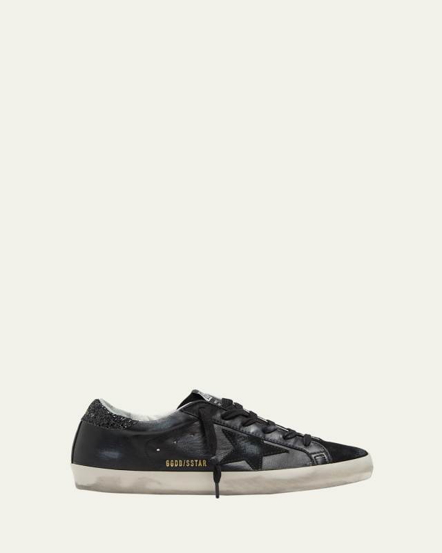 Superstar Leather Glitter Low-Top Sneakers
