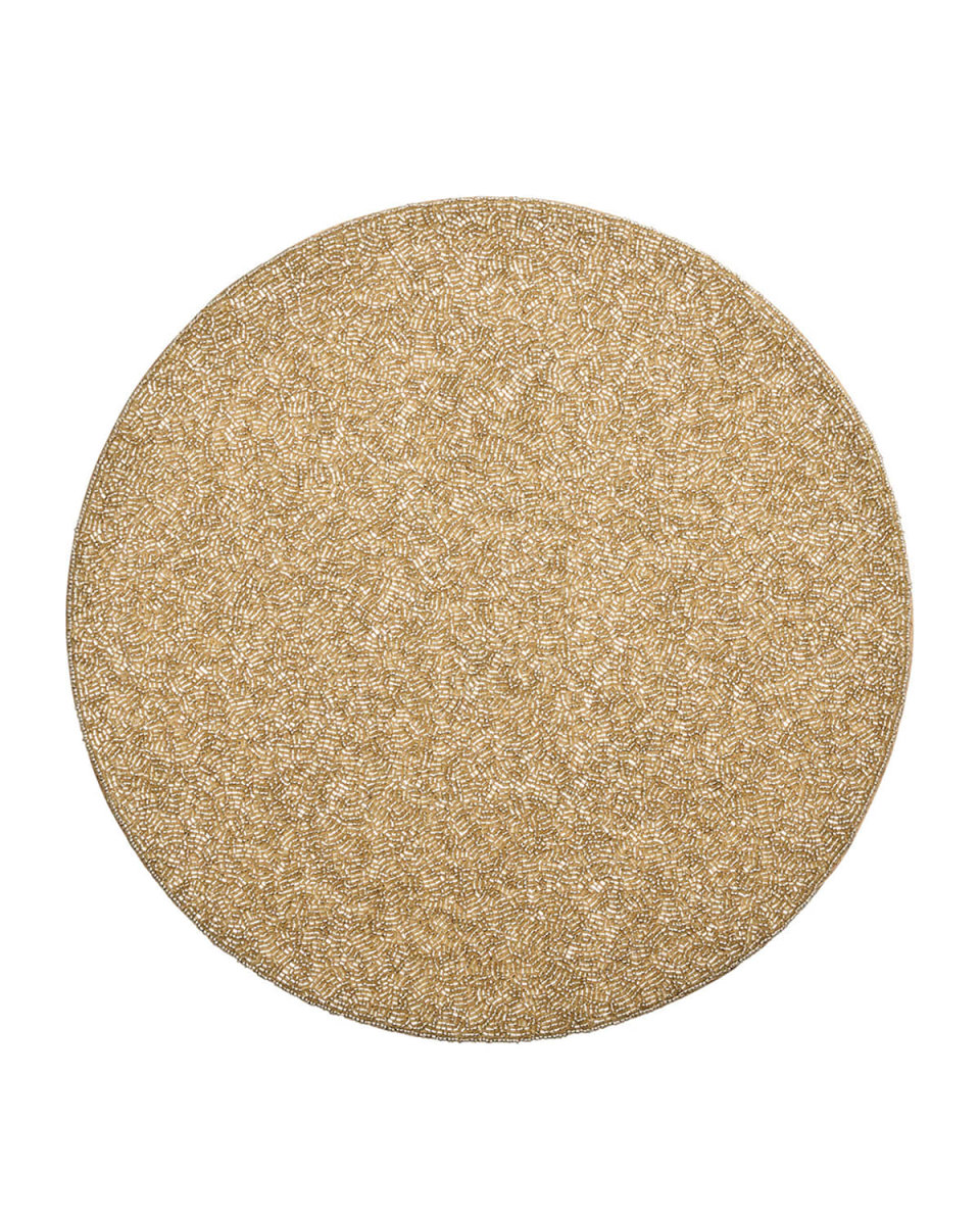 Vermicelli Beaded Placemat, Champagne