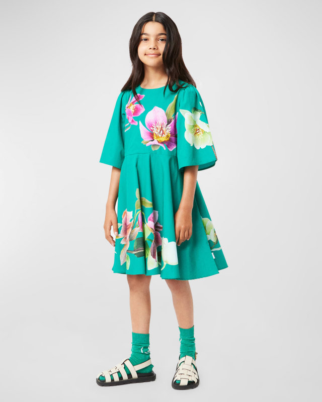 Girl's Cicela Floral-Print Dress, Size 3T