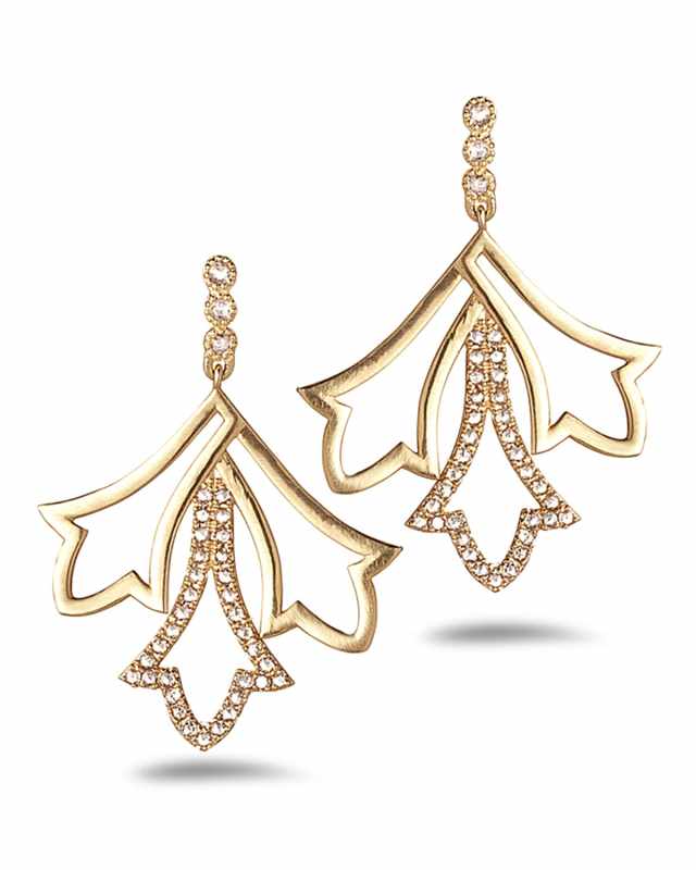 20K Sagrada Labyrinth Small Diamond Earrings
