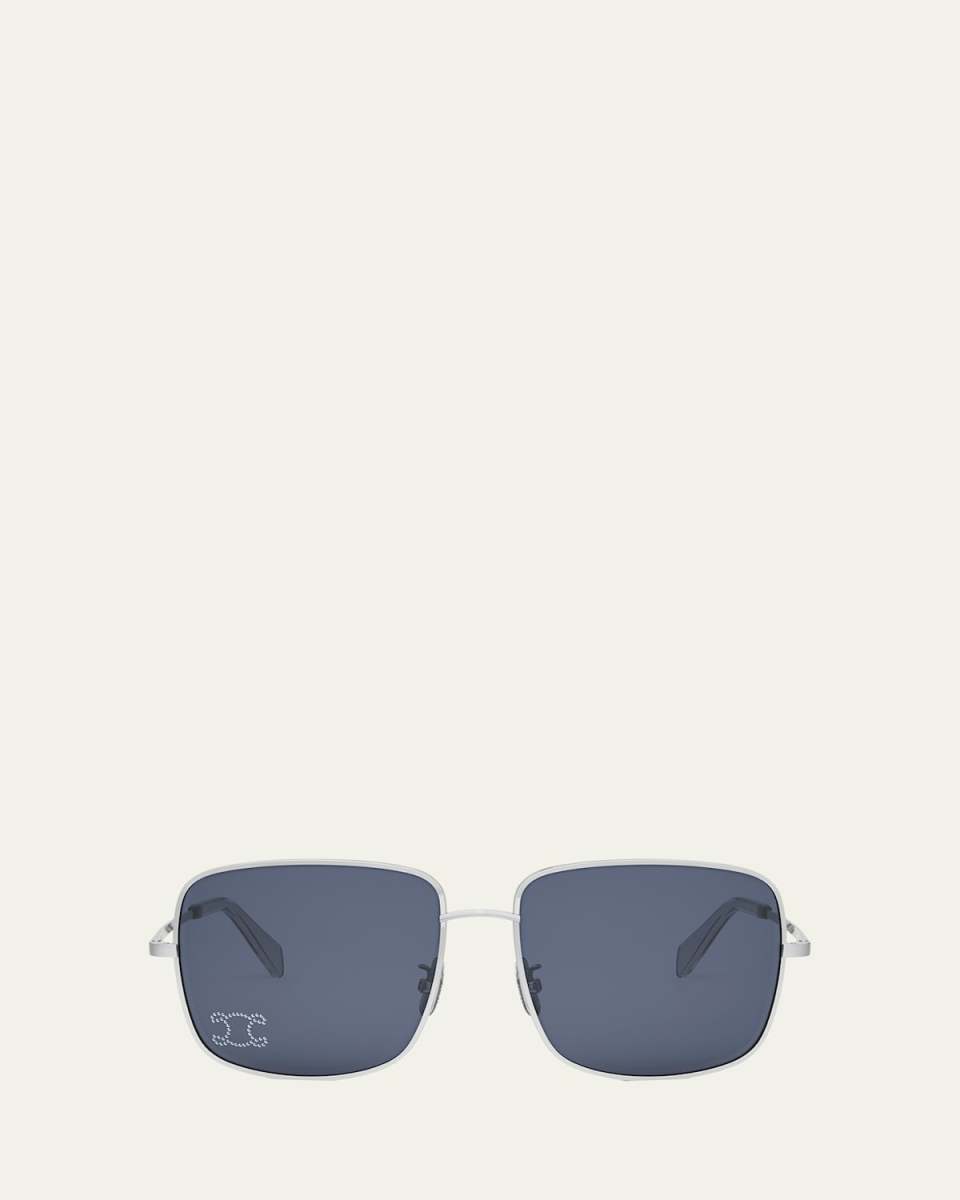 Rhinestone Triomphe Metal Square Sunglasses