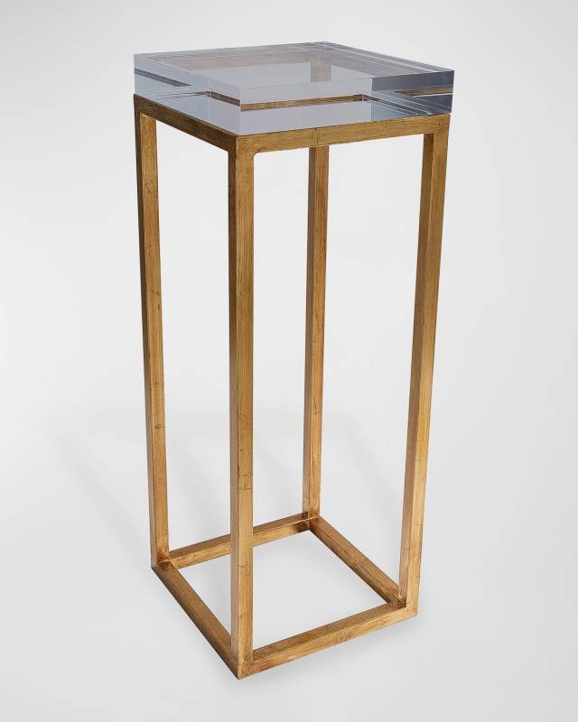 Drake Acrylic & Gold Leaf Accent Table