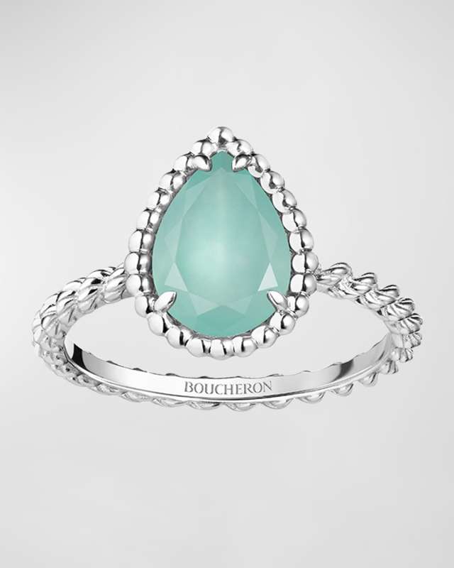 Serpent Bohème 18K White Gold Aquaprase Ring