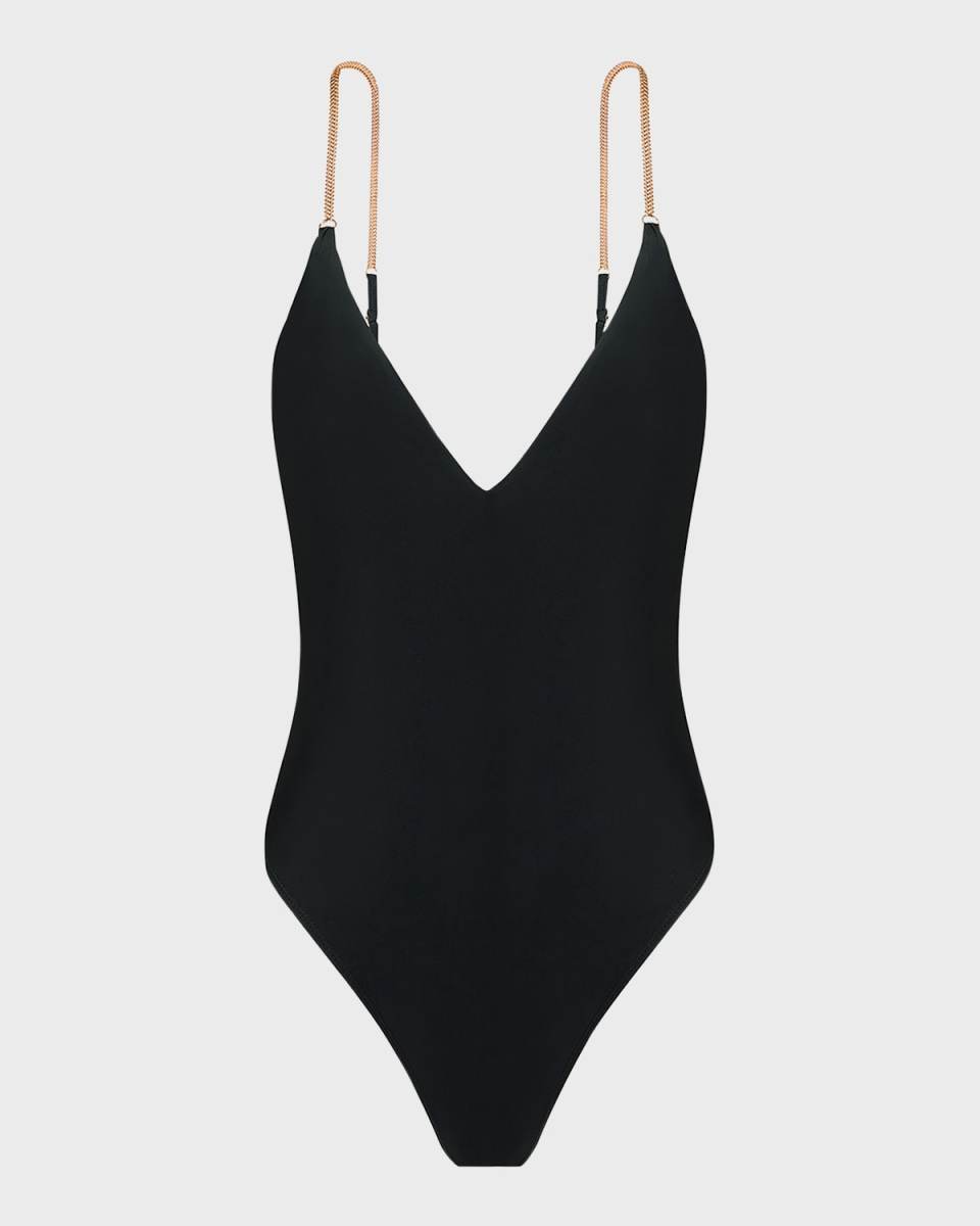 Solid Melody Backless Brazilian One-Piece Swimsuit