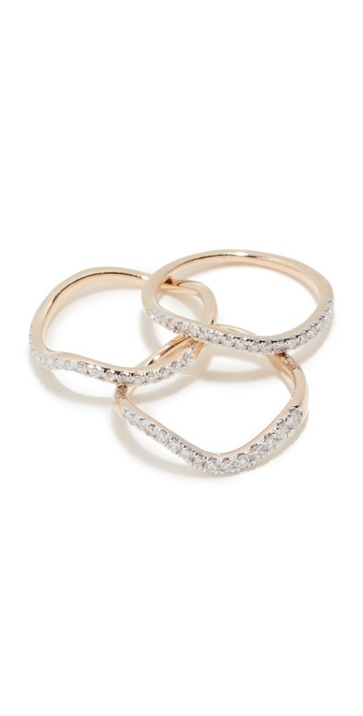 Adina Reyter 14k Pave Wave Rings 14k Yellow Gold