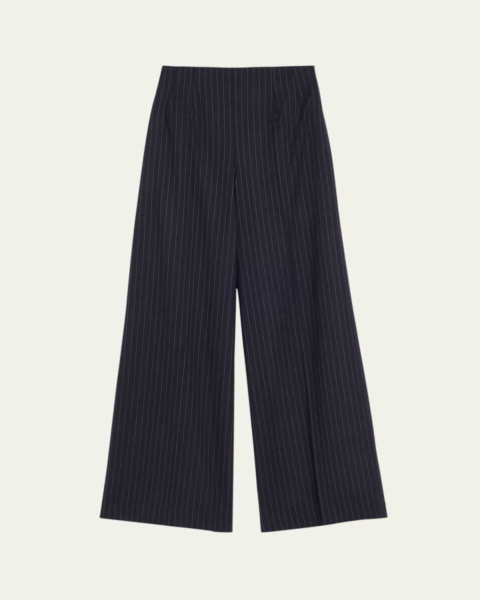Pinstripe Tailoring Wide-Leg Pants