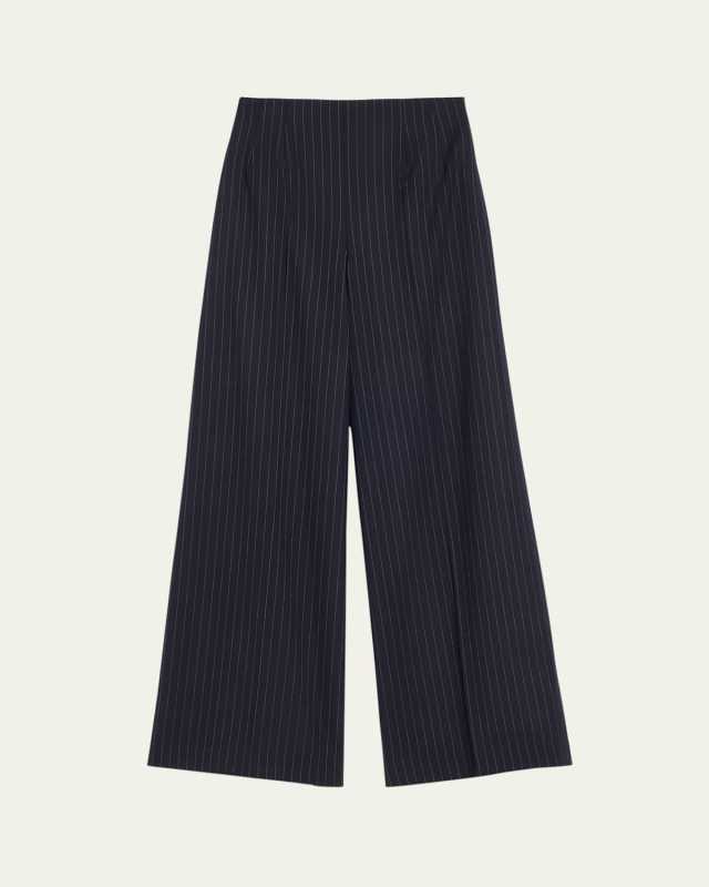 Pinstripe Tailoring Wide-Leg Pants