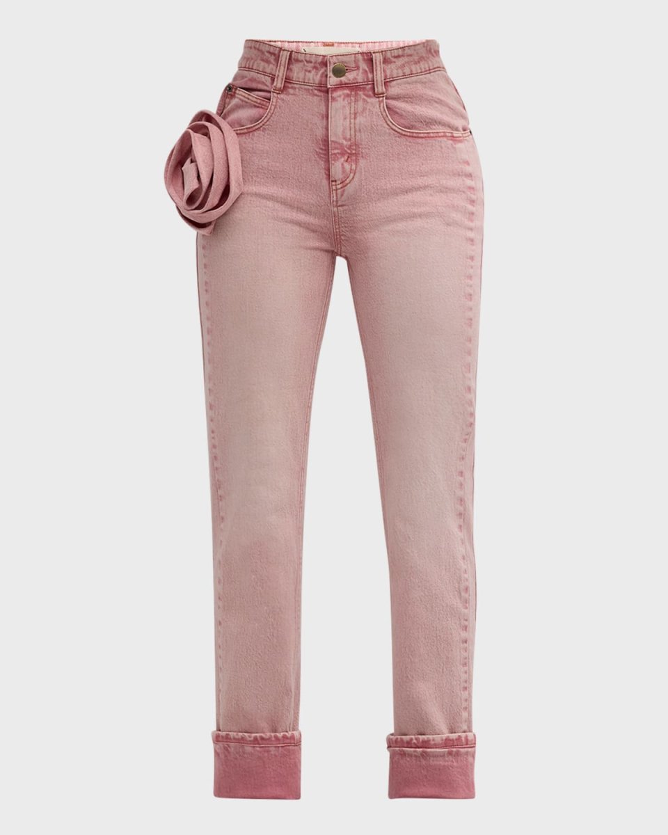 Isa Rose Straight-Leg Jeans
