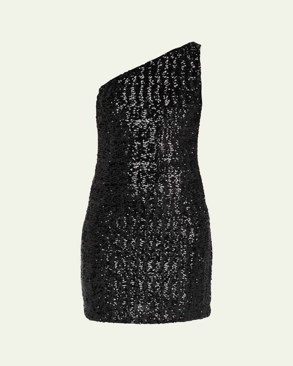 One-Shoulder Sequin Mini Dress