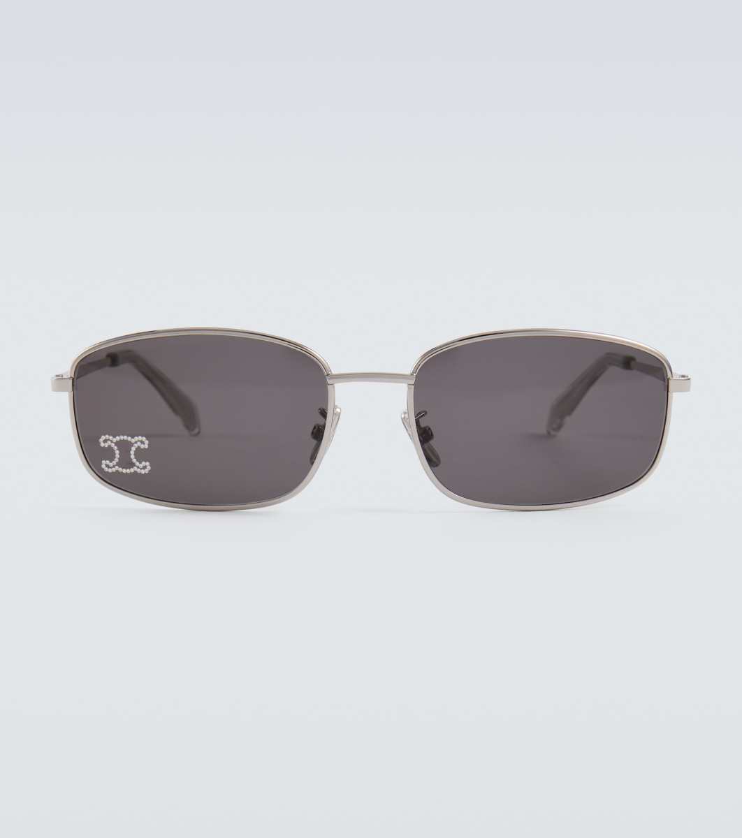 CELINE Triomphe Rhinestone 02 rectangular sunglasses