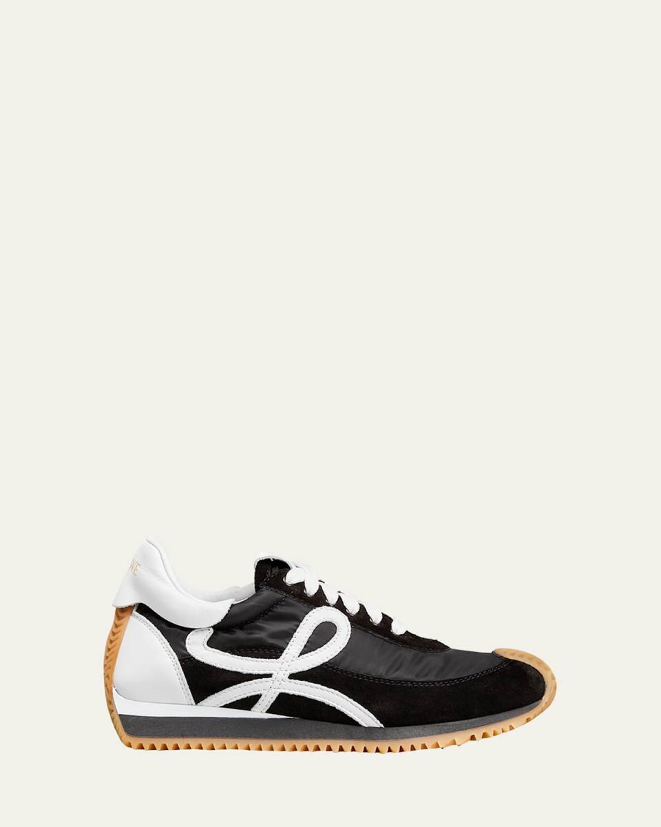 Flow Mixed Leather Bicolor Runner Sneakers