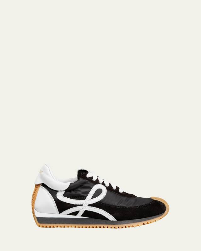 Flow Mixed Leather Bicolor Runner Sneakers