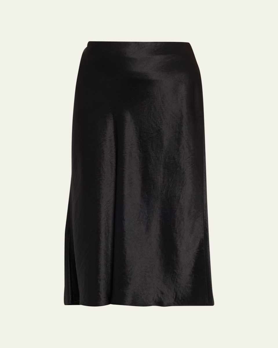 Satin Slip Midi Skirt
