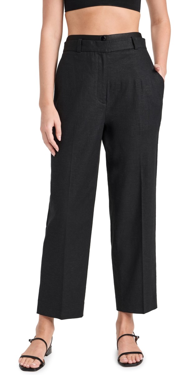 Favorite Daughter Double Waist Pants Black